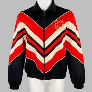 GUCCI  2019 Size S Black Red Embroidery Polyester Cotton Zip Up Jacket
